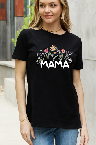 Simply Love Full Size MAMA Flower Graphic Cotton Tee
