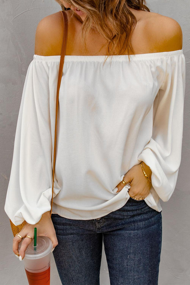 Off-Shoulder Balloon Sleeve Top - BELLATRENDZ