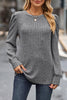 Ribbed Round Neck Long Sleeve Knit Top