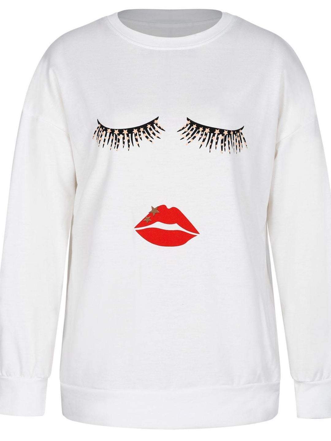 Graphic Dropped Shoulder Round Neck Sweatshirt - BELLATRENDZ