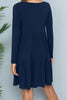Round Neck Long Sleeved Tiered Dress